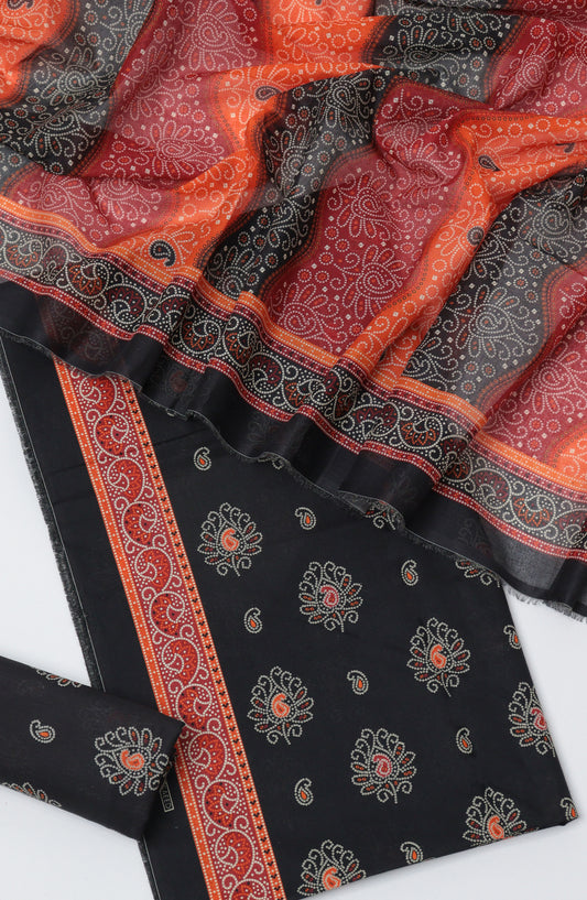 Bin Saeed Printed Lawn Unstitched 3 Piece Suit - D-03 - BS26PTL - Black - Summer Collection