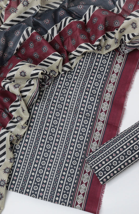 Bin Saeed Printed Lawn Unstitched 3 Piece Suit - D-02 - BS26PTL - Black - Summer Collection