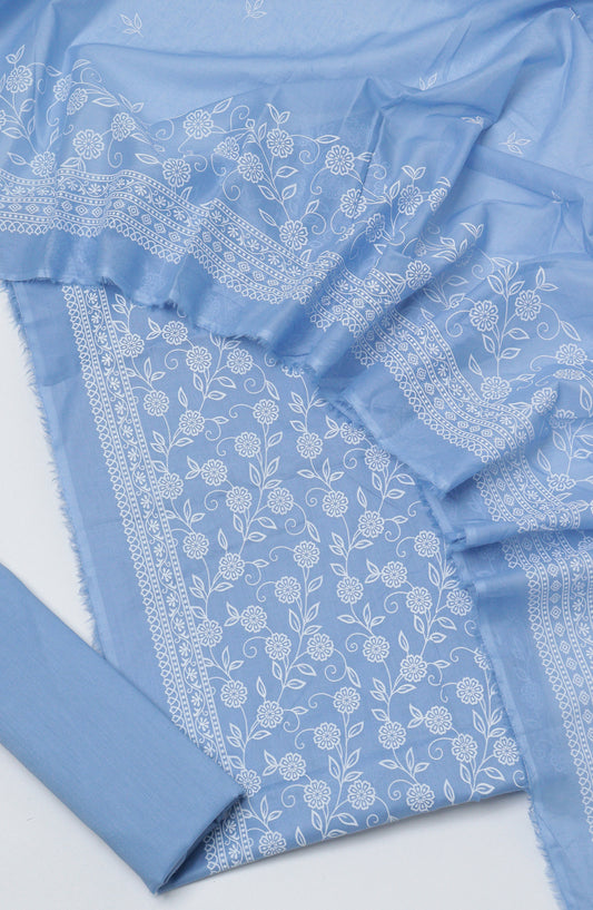 Bin Saeed Printed Cotton Unstitched 3 Piece Suit - D-01 - BS26TWL - Blue - Summer Collection