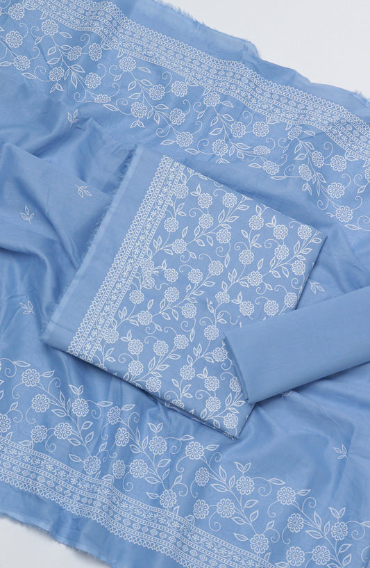 Bin Saeed Printed Cotton Unstitched 3 Piece Suit - D-01 - BS26TWL - Blue - Summer Collection