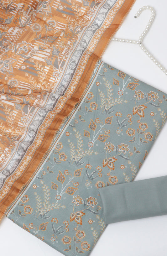 Bin Saeed Printed Cotton Unstitched 3 Piece Suit - D-04 - BS26TWL - Green - Summer Collection