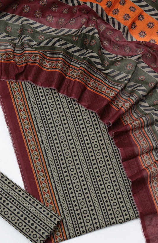 Bin Saeed Printed Cotton Unstitched 3 Piece Suit - D-06 - BS26TWL - Black - Summer Collection