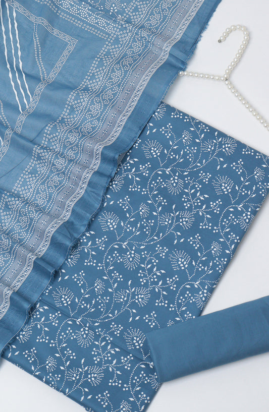 Bin Saeed Printed Cotton Unstitched 3 Piece Suit - D-07 - BS26TWL - Blue - Summer Collection