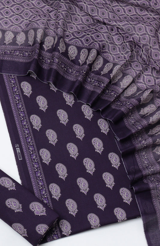 Bin Saeed Printed Cotton Unstitched 3 Piece Suit - D-09 - BS26TWL - Purple - Summer Collection