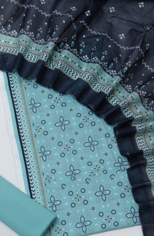 Bin Saeed Printed Cotton Unstitched 3 Piece Suit - D-11 - BS26TWL - Sea Green - Summer Collection