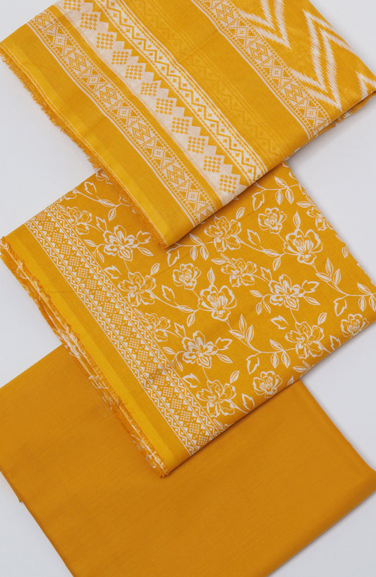 Bin Saeed Printed Cotton Unstitched 3 Piece Suit - D-21 - BS26PRTH - Mustard - Summer Collection
