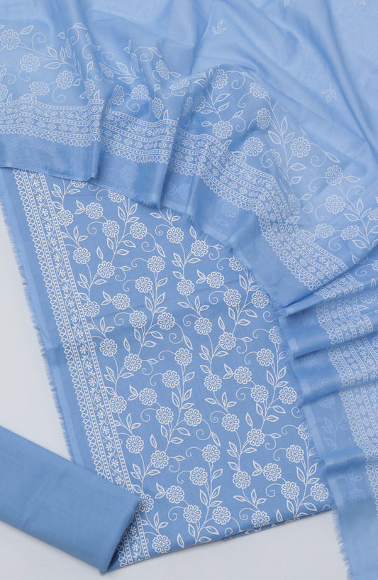Bin Saeed Printed Cotton Unstitched 3 Piece Suit - D-18 - BS26PRTH - Blue - Summer Collection