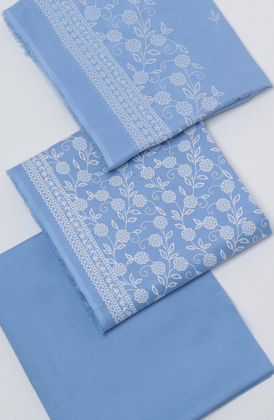 Bin Saeed Printed Cotton Unstitched 3 Piece Suit - D-18 - BS26PRTH - Blue - Summer Collection