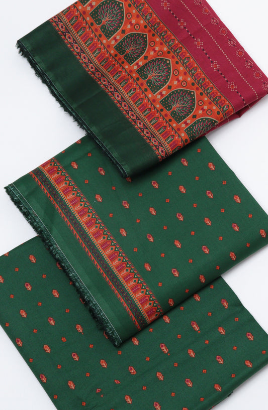 Bin Saeed Printed Cotton Unstitched 3 Piece Suit - D-16 - BS26PRTH - Green - Summer Collection