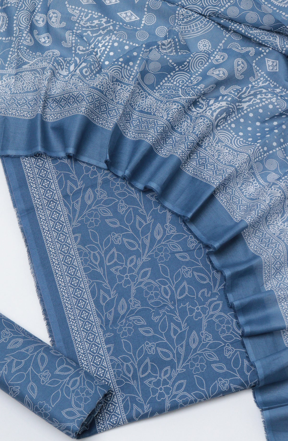 Bin Saeed Printed Cotton Unstitched 3 Piece Suit - D-15 - BS26PRTH - Blue - Summer Collection