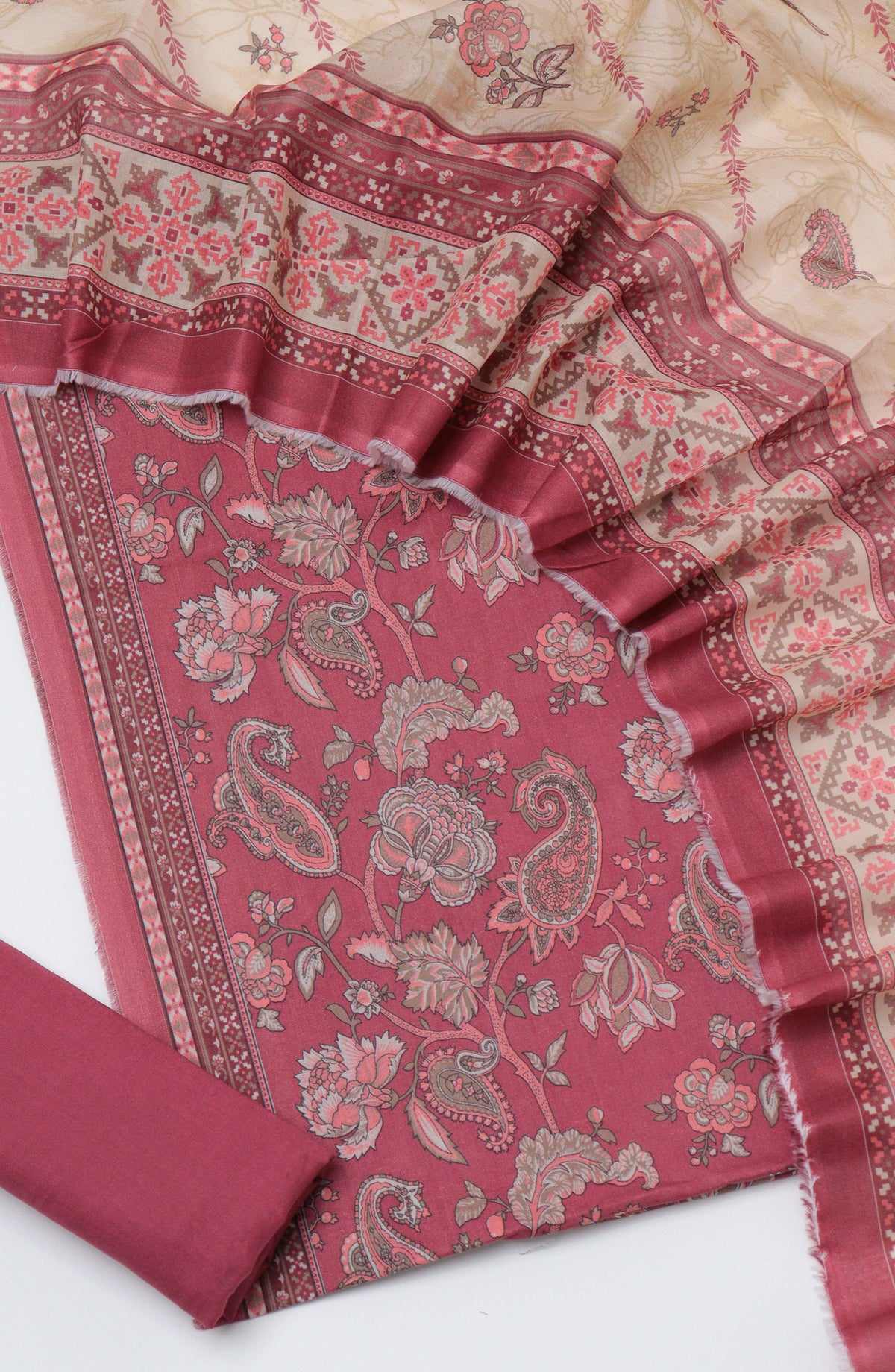 Bin Saeed Printed Cotton Unstitched 3 Piece Suit - D-13 - BS26PRTH - Pink - Summer Collection