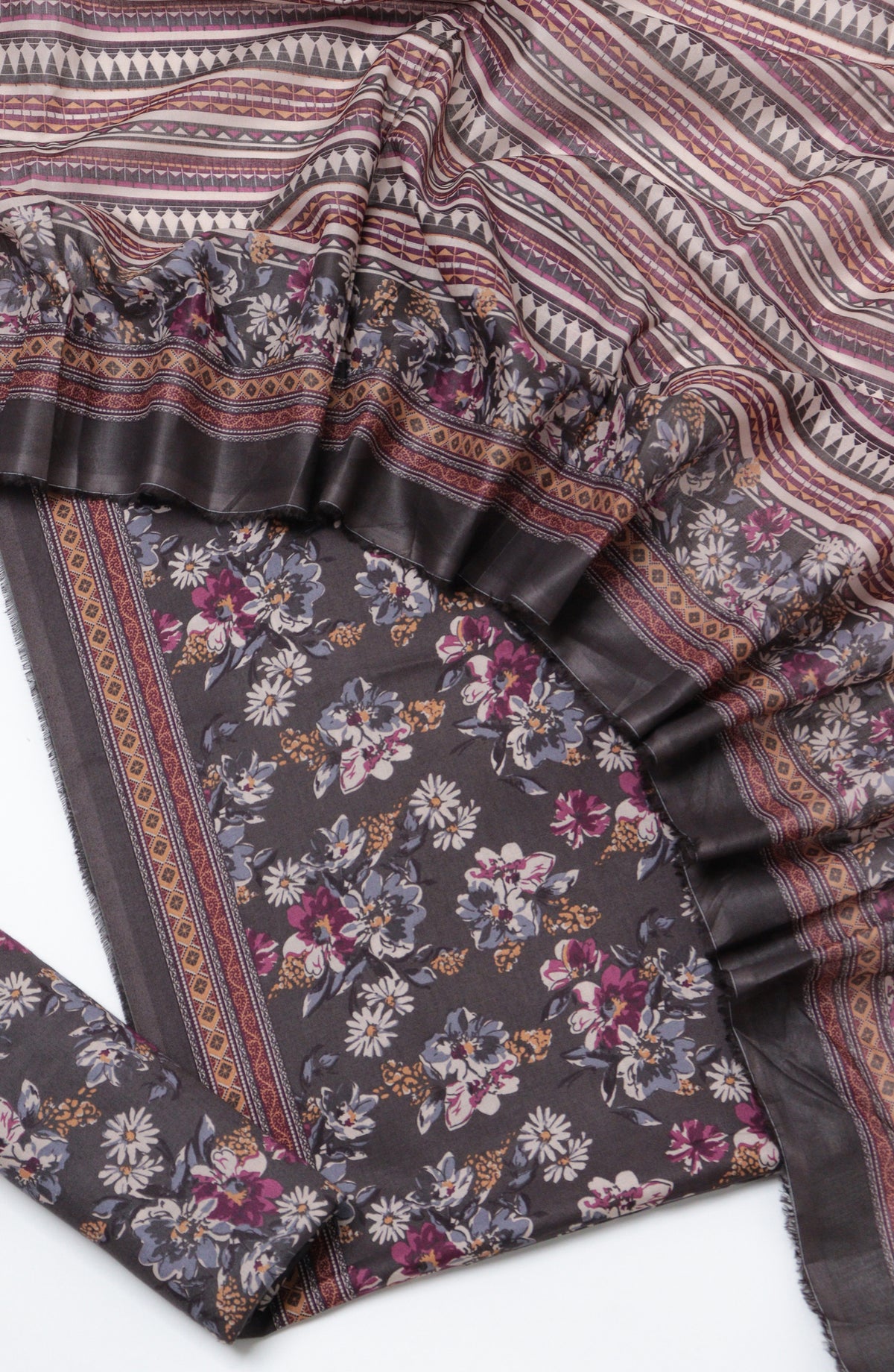 Bin Saeed Printed Cotton Unstitched 3 Piece Suit - D-12 - BS26PRTH - Black - Summer Collection
