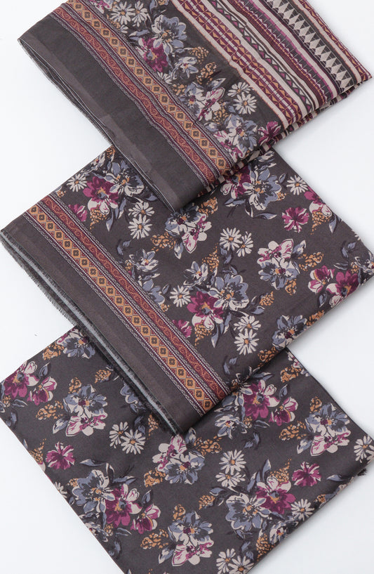 Bin Saeed Printed Cotton Unstitched 3 Piece Suit - D-12 - BS26PRTH - Black - Summer Collection