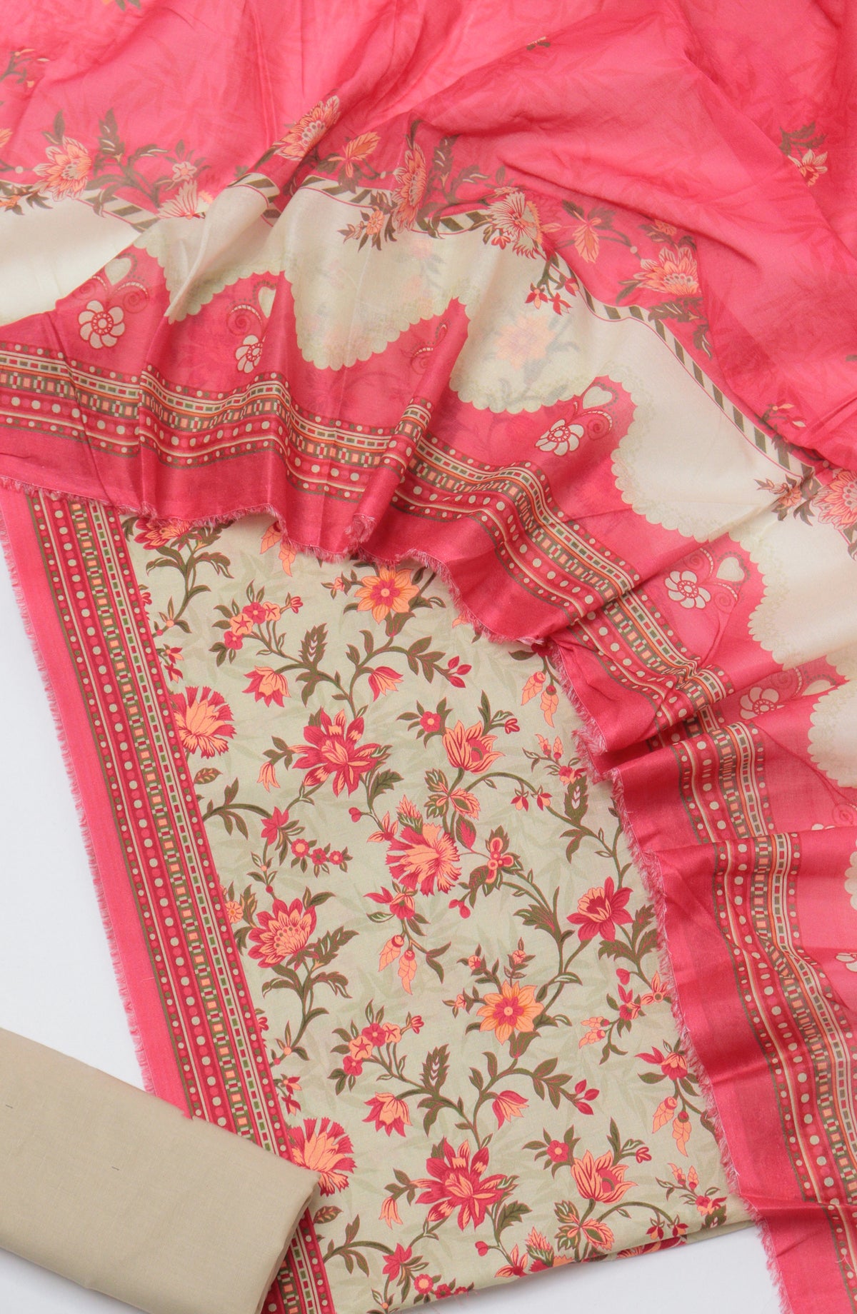 Bin Saeed Printed Cotton Unstitched 3 Piece Suit - D-32 - BS26PRTH - Pink - Summer Collection