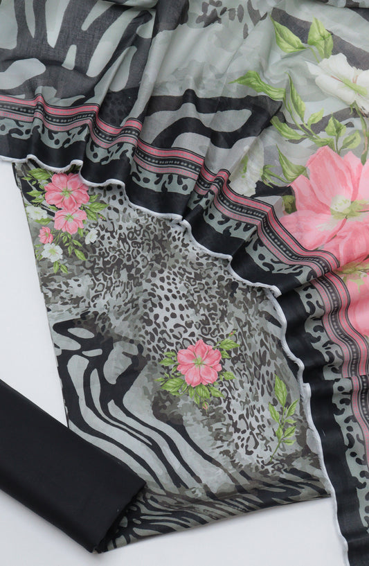 Bin Saeed Printed Cotton Unstitched 3 Piece Suit - D-31 - BS26PRTH - Black - Summer Collection