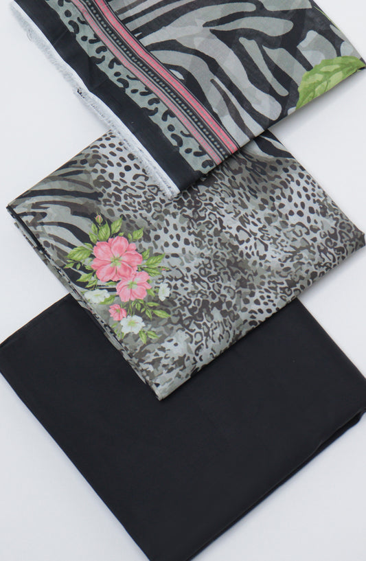 Bin Saeed Printed Cotton Unstitched 3 Piece Suit - D-31 - BS26PRTH - Black - Summer Collection