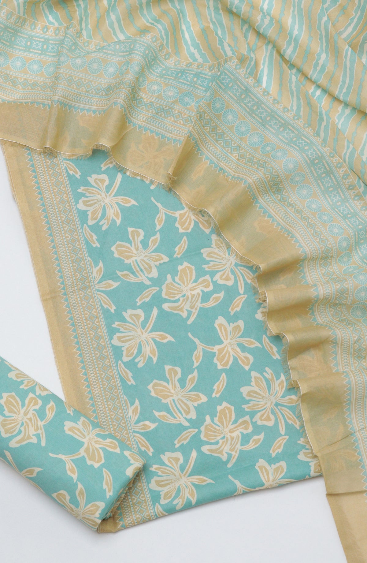 Bin Saeed Printed Cotton Unstitched 3 Piece Suit - D-30 - BS26PRTH - Ferozi - Summer Collection
