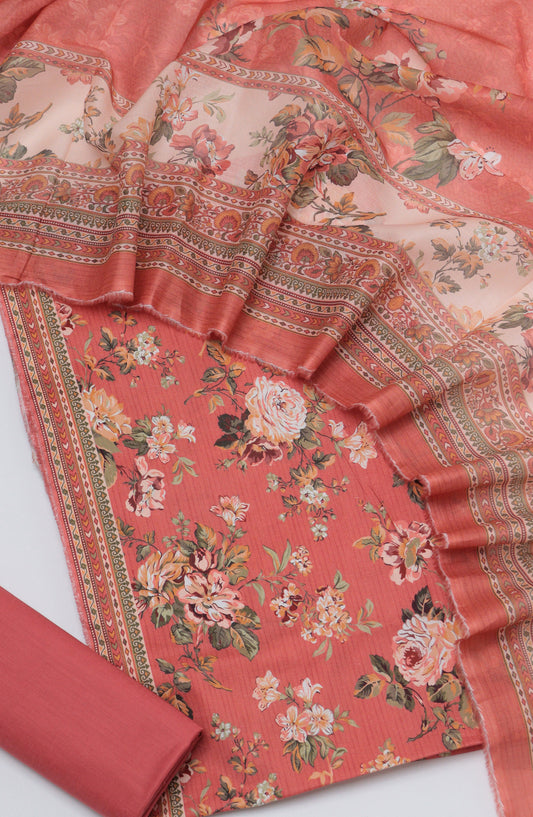 Bin Saeed Printed Cotton Unstitched 3 Piece Suit - D-05 - BS26PRTH - Pink - Summer Collection