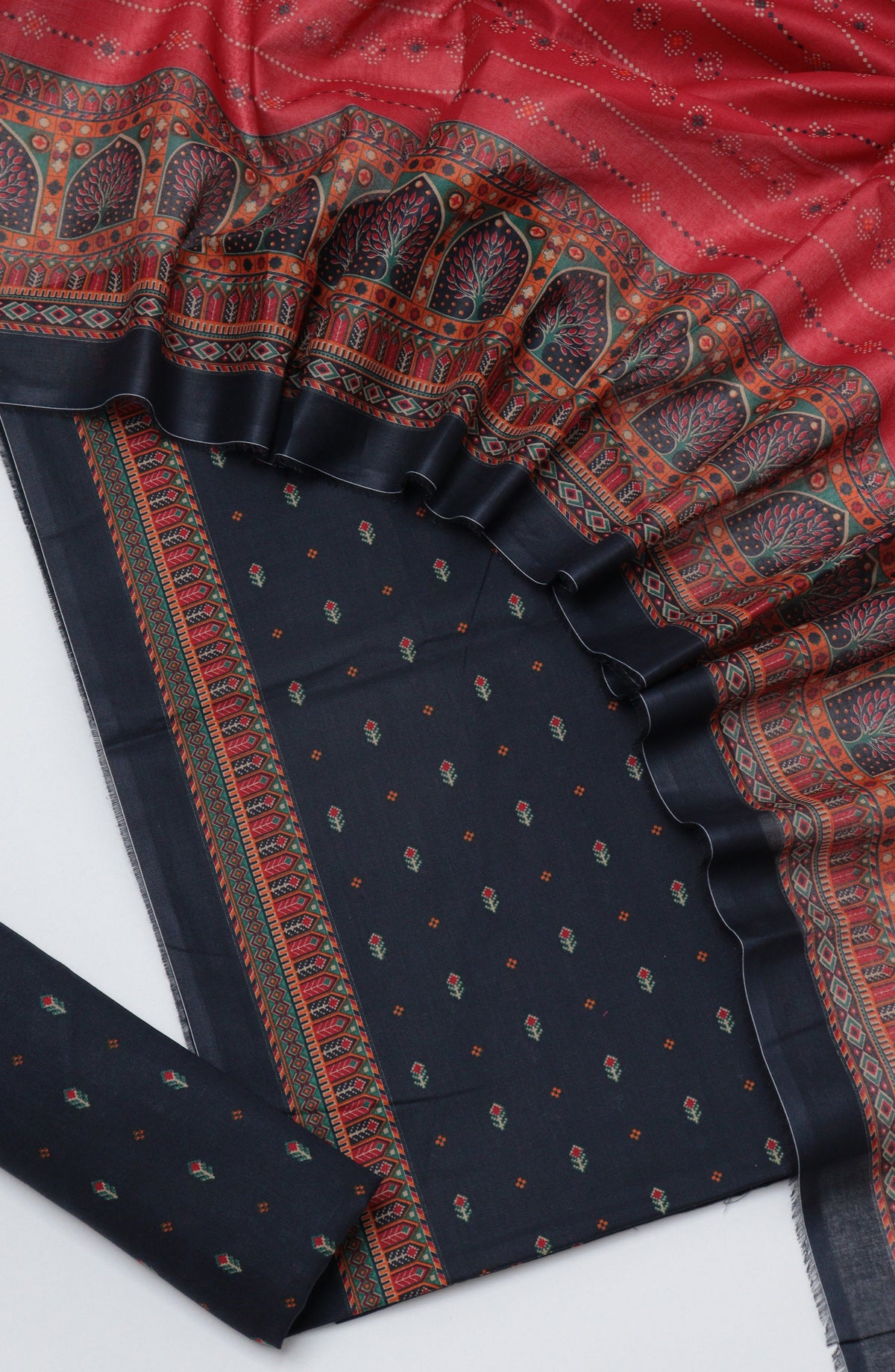 Bin Saeed Printed Cotton Unstitched 3 Piece Suit - D-28 - BS26PRTH - Black - Summer Collection
