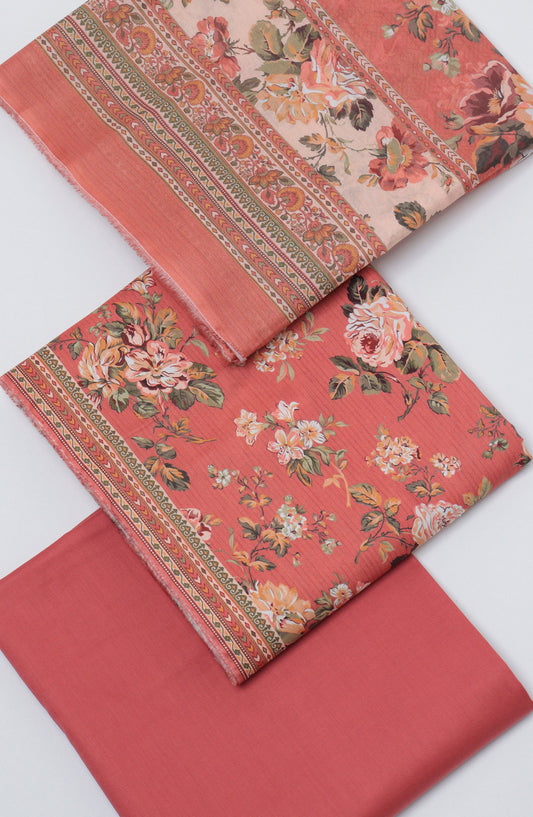 Bin Saeed Printed Cotton Unstitched 3 Piece Suit - D-05 - BS26PRTH - Pink - Summer Collection