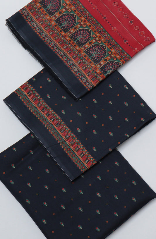 Bin Saeed Printed Cotton Unstitched 3 Piece Suit - D-28 - BS26PRTH - Black - Summer Collection