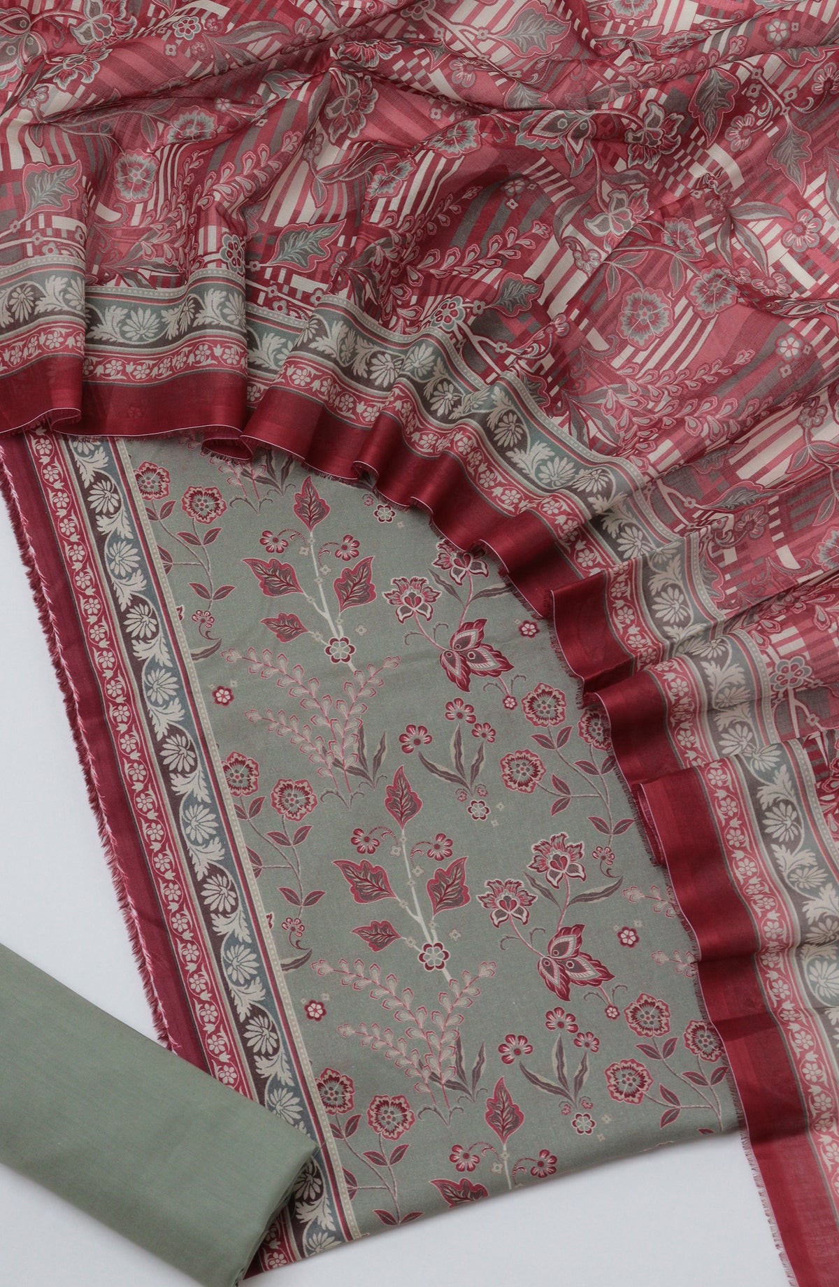 Bin Saeed Printed Cotton Unstitched 3 Piece Suit - D-26 - BS26PRTH - Green - Summer Collection