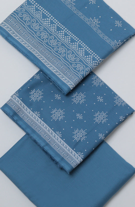 Bin Saeed Printed Cotton Unstitched 3 Piece Suit - D-03 - BS26PRTH - Blue - Summer Collection