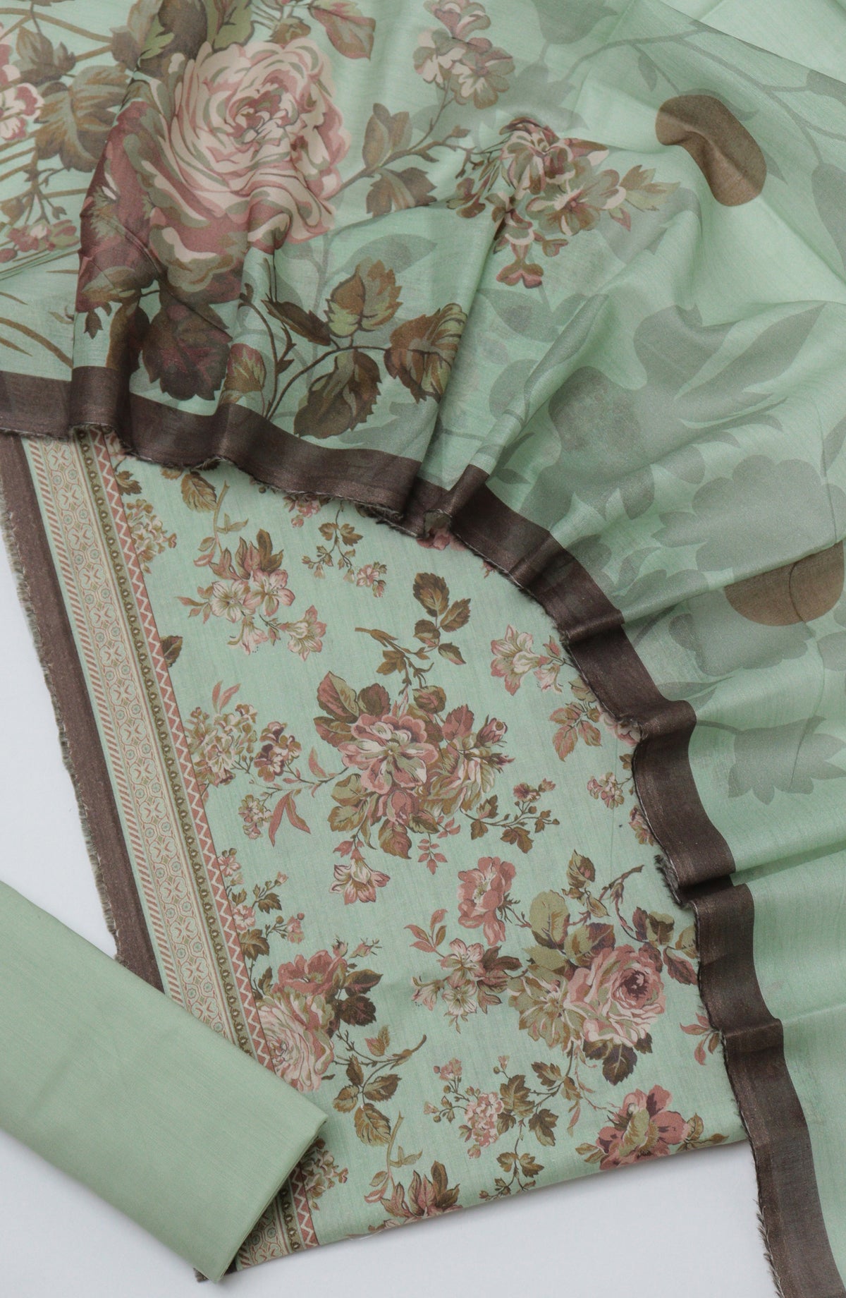 Bin Saeed Printed Cotton Unstitched 3 Piece Suit - D-24 - BS26PRTH - Green - Summer Collection