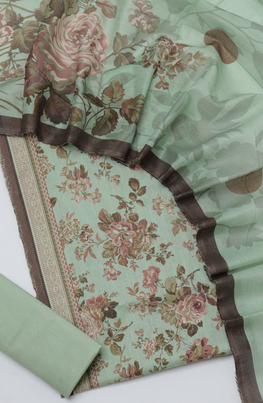 Bin Saeed Printed Cotton Unstitched 3 Piece Suit - D-24 - BS26PRTH - Green - Summer Collection