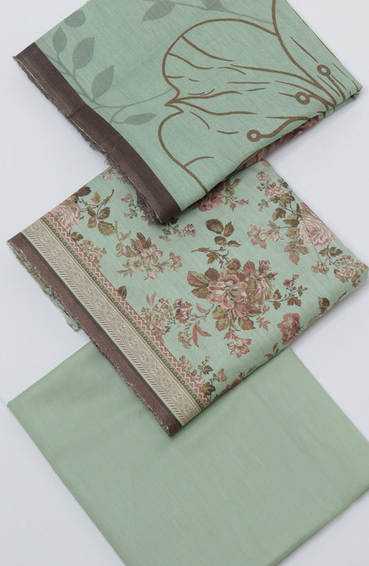 Bin Saeed Printed Cotton Unstitched 3 Piece Suit - D-24 - BS26PRTH - Green - Summer Collection
