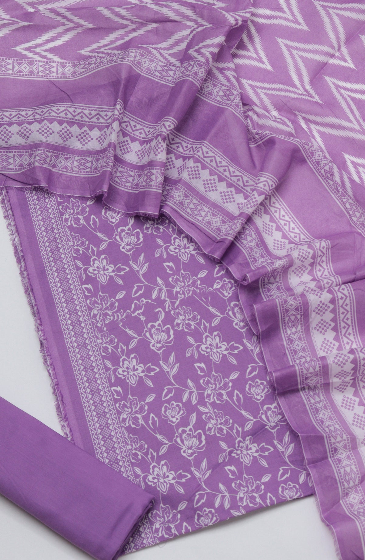 Bin Saeed Printed Cotton Unstitched 3 Piece Suit - D-21 - BS26FTH - Purple - Summer Collection