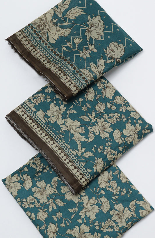Bin Saeed Printed Cotton Unstitched 3 Piece Suit - D-08 - BS26FTH - Green - Summer Collection