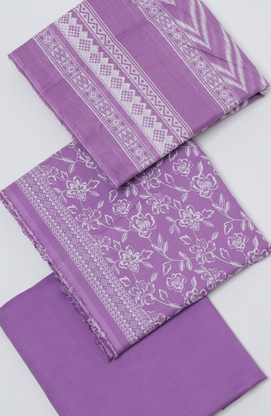 Bin Saeed Printed Cotton Unstitched 3 Piece Suit - D-21 - BS26FTH - Purple - Summer Collection