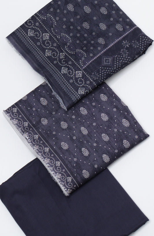 Bin Saeed Printed Cotton Unstitched 3 Piece Suit - D-07 - BS26FTH - Black - Summer Collection