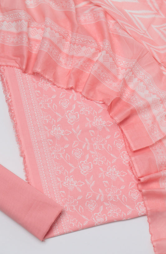 Bin Saeed Printed Cotton Unstitched 3 Piece Suit - D-19 - BS26FTH - Pink - Summer Collection