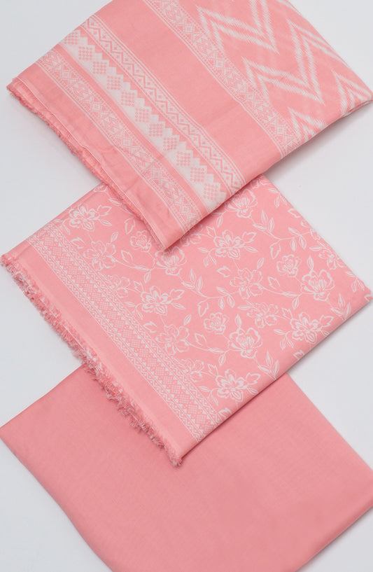 Bin Saeed Printed Cotton Unstitched 3 Piece Suit - D-19 - BS26FTH - Pink - Summer Collection