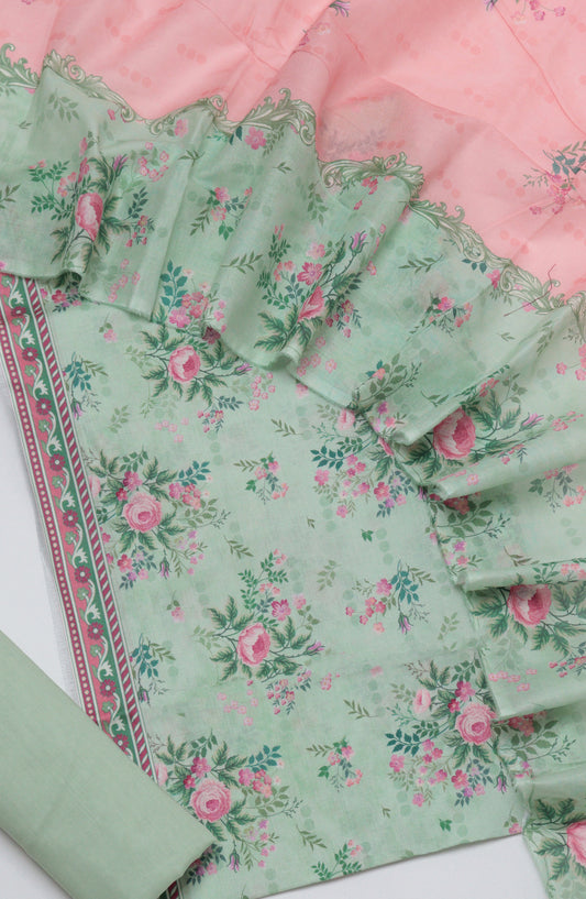 Bin Saeed Printed Cotton Unstitched 3 Piece Suit - D-15 - BS26FTH - Green - Summer Collection