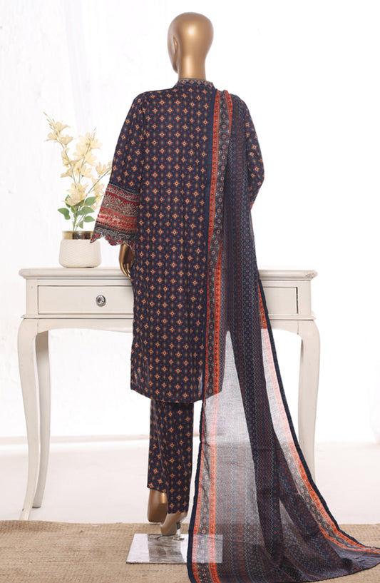 Bin Saeed Embroidered Lawn Stitched 3 Piece Suit - Design-21 - BS26BRD - Black - Summer Collection