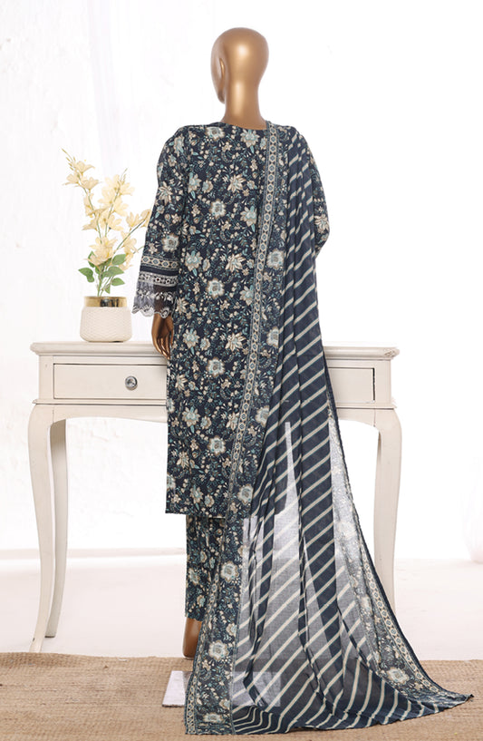 Bin Saeed Embroidered Lawn Stitched 3 Piece Suit - Design-19 - BS26BRD - Green - Summer Collection