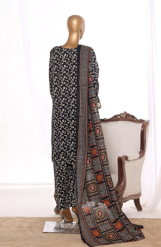 Bin Saeed Embroidered Lawn Stitched 3 Piece Suit - Design-14 - BS26BRD - Black - Summer Collection