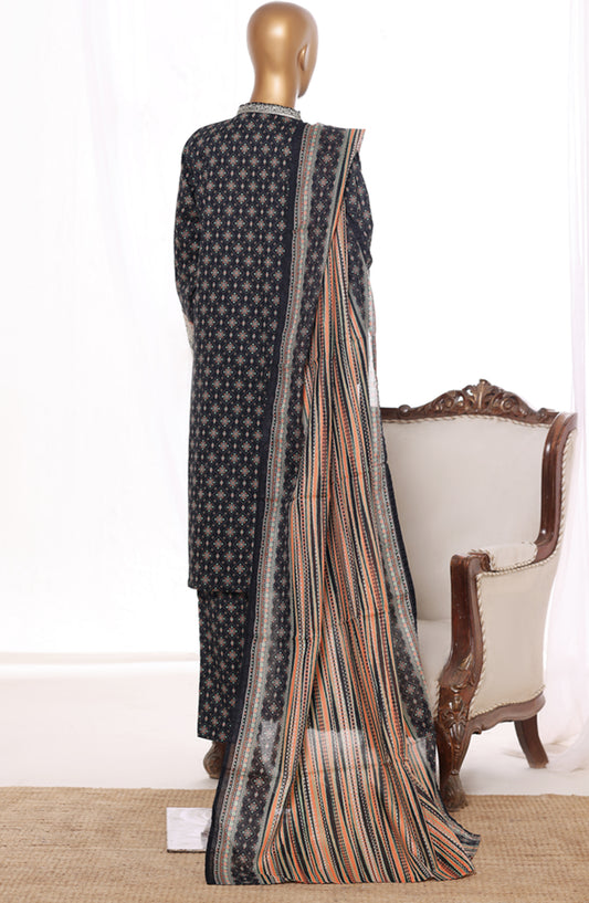 Bin Saeed Embroidered Lawn Stitched 3 Piece Suit - Design-12 - BS26BRD - Black - Summer Collection