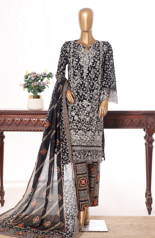 Bin Saeed Embroidered Lawn Stitched 3 Piece Suit - Design-06 - BS26BRD - Black - Summer Collection