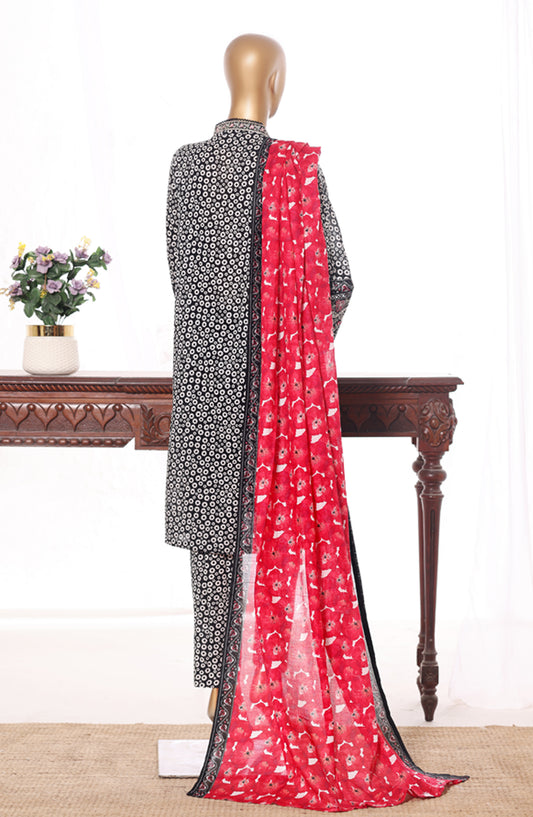 Bin Saeed Embroidered Lawn Stitched 3 Piece Suit - Design-04 - BS26BRD - Black - Summer Collection