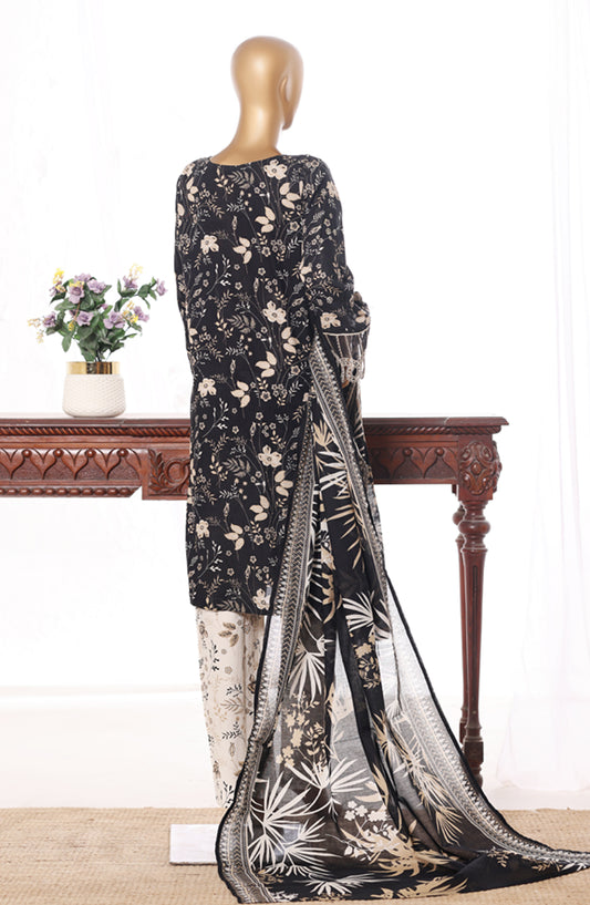 Bin Saeed Embroidered Lawn Stitched 3 Piece Suit - Design-02 - BS26BRD - Black - Summer Collection
