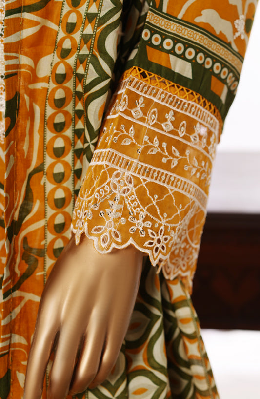 Bin Saeed Embroidered Lawn Stitched 3 Piece Suit - Design-01 - BS26BRD - Yellow - Summer Collection