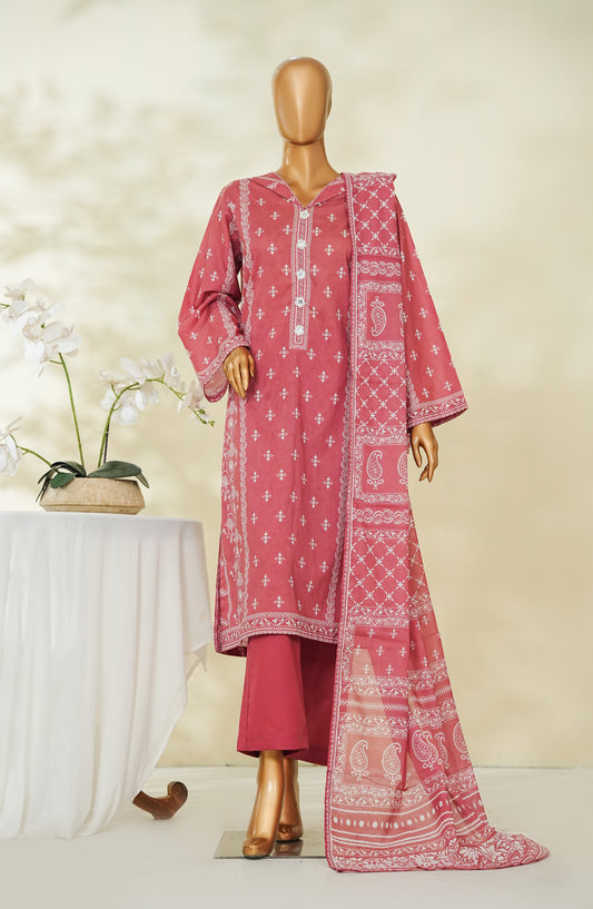 Bin Saeed Exclusive Printed Lawn Stitched 3 Piece Suit - D-06 - BS26STE - Pink - Summer Collection