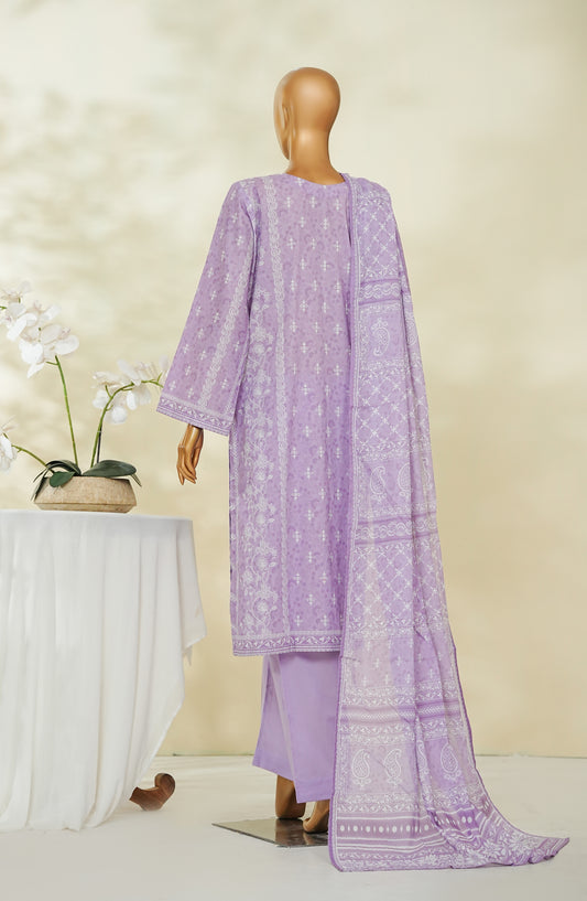 Bin Saeed Exclusive Printed Lawn Stitched 3 Piece Suit - D-03 - BS26STE - Purple - Summer Collection