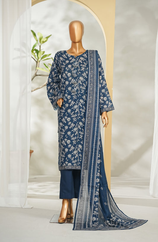 Bin Saeed Printed Lawn Stitched 3 Piece Suit - Design-46 - BS26RT - Blue - Summer Collection