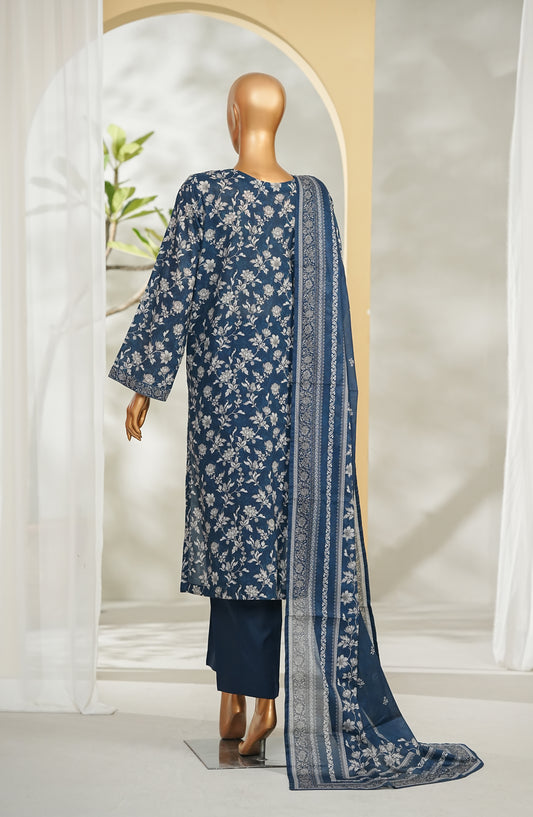 Bin Saeed Printed Lawn Stitched 3 Piece Suit - Design-46 - BS26RT - Blue - Summer Collection