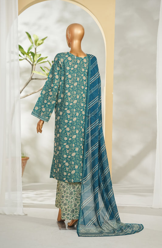 Bin Saeed Printed Lawn Stitched 3 Piece Suit - Design-22 - BS26RT - Green - Summer Collection